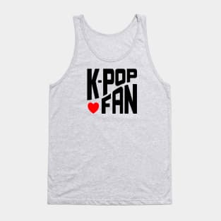 K-Pop Fan on curve with heart on white, for KPop fans everywhere Tank Top